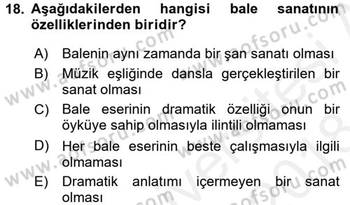 Kültür Tarihi Dersi 2017 - 2018 Yılı (Final) Dönem Sonu Sınav Soruları 18. Soru
