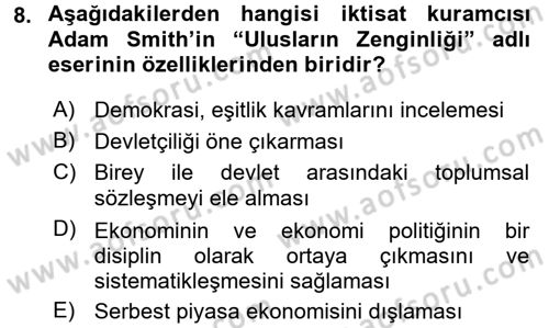 Kültür Tarihi Dersi 2017 - 2018 Yılı (Final) Dönem Sonu Sınav Soruları 8. Soru