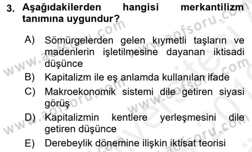 Kültür Tarihi Dersi 2018 - 2019 Yılı (Vize) Ara Sınav Soruları 3. Soru