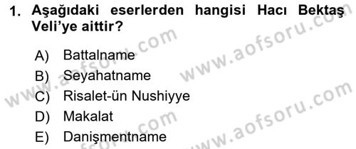 Kültür Tarihi Dersi 2018 - 2019 Yılı (Final) Dönem Sonu Sınav Soruları 1. Soru