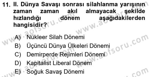 Kültür Tarihi Dersi 2018 - 2019 Yılı (Final) Dönem Sonu Sınav Soruları 11. Soru