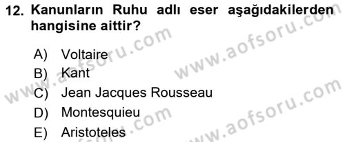 Kültür Tarihi Dersi 2018 - 2019 Yılı (Final) Dönem Sonu Sınav Soruları 12. Soru