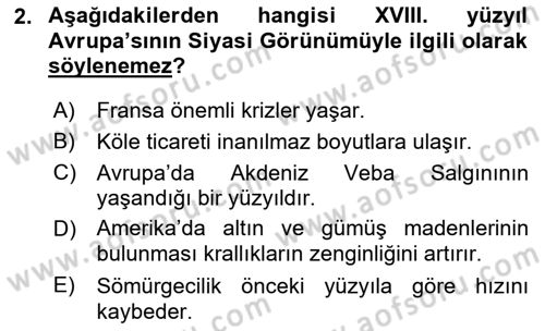Kültür Tarihi Dersi 2018 - 2019 Yılı (Final) Dönem Sonu Sınav Soruları 2. Soru