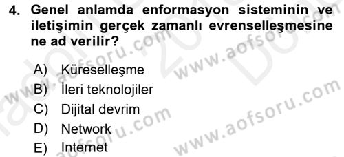 Kültür Tarihi Dersi 2018 - 2019 Yılı (Final) Dönem Sonu Sınav Soruları 4. Soru