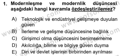Kültür Tarihi Dersi 2018 - 2019 Yılı Yaz Okulu Sınav Soruları 1. Soru