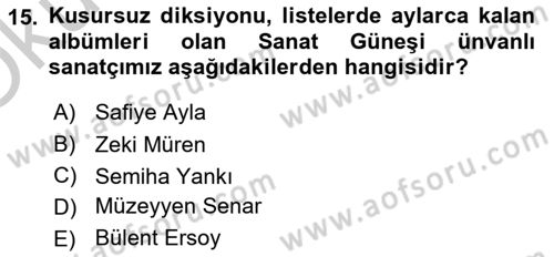 Kültür Tarihi Dersi 2018 - 2019 Yılı Yaz Okulu Sınav Soruları 15. Soru