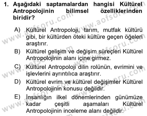 Kültür Tarihi Dersi 2020 - 2021 Yılı Yaz Okulu Sınav Soruları 1. Soru