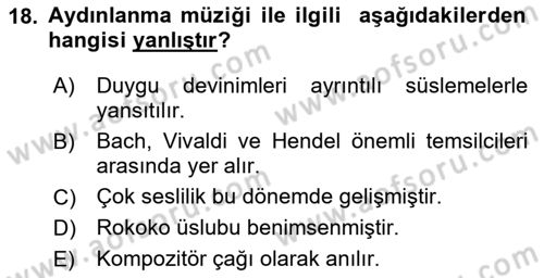 Kültür Tarihi Dersi 2020 - 2021 Yılı Yaz Okulu Sınav Soruları 18. Soru