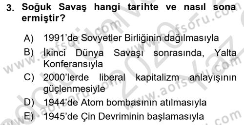 Kültür Tarihi Dersi 2020 - 2021 Yılı Yaz Okulu Sınav Soruları 3. Soru
