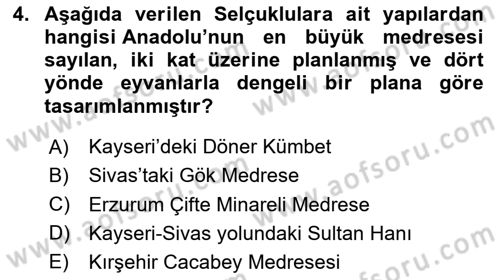 Kültür Tarihi Dersi 2020 - 2021 Yılı Yaz Okulu Sınav Soruları 4. Soru