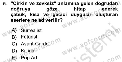 Kültür Tarihi Dersi 2020 - 2021 Yılı Yaz Okulu Sınav Soruları 5. Soru