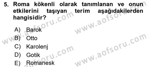 Kültür Tarihi Dersi 2021 - 2022 Yılı (Vize) Ara Sınav Soruları 5. Soru