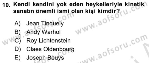 Kültür Tarihi Dersi 2021 - 2022 Yılı (Final) Dönem Sonu Sınav Soruları 10. Soru