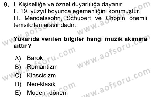 Kültür Tarihi Dersi 2021 - 2022 Yılı (Final) Dönem Sonu Sınav Soruları 9. Soru