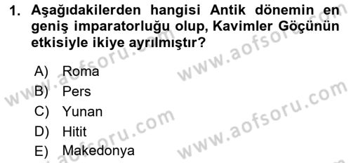 Kültür Tarihi Dersi 2021 - 2022 Yılı Yaz Okulu Sınav Soruları 1. Soru