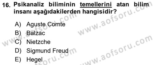 Kültür Tarihi Dersi 2021 - 2022 Yılı Yaz Okulu Sınav Soruları 16. Soru