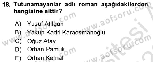 Kültür Tarihi Dersi 2021 - 2022 Yılı Yaz Okulu Sınav Soruları 18. Soru