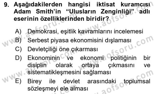 Kültür Tarihi Dersi 2021 - 2022 Yılı Yaz Okulu Sınav Soruları 9. Soru