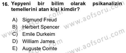 Kültür Tarihi Dersi 2022 - 2023 Yılı Yaz Okulu Sınav Soruları 16. Soru