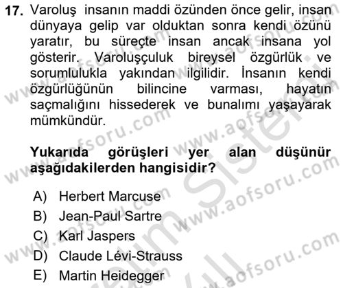Kültür Tarihi Dersi 2022 - 2023 Yılı Yaz Okulu Sınav Soruları 17. Soru