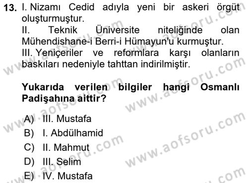 Kültür Tarihi Dersi 2023 - 2024 Yılı (Final) Dönem Sonu Sınav Soruları 13. Soru