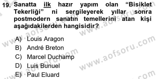 Kültür Tarihi Dersi 2023 - 2024 Yılı (Final) Dönem Sonu Sınav Soruları 19. Soru