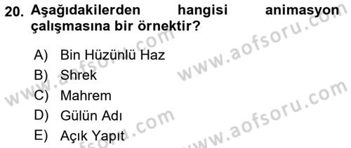 Kültür Tarihi Dersi 2023 - 2024 Yılı (Final) Dönem Sonu Sınav Soruları 20. Soru