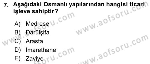 Kültür Tarihi Dersi 2023 - 2024 Yılı (Final) Dönem Sonu Sınav Soruları 7. Soru