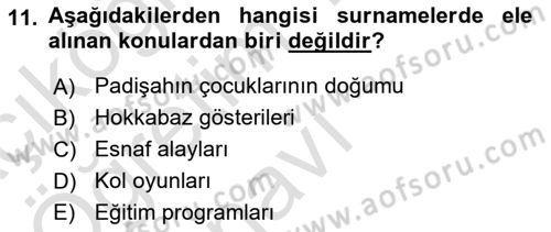 Kültür Tarihi Dersi 2023 - 2024 Yılı Yaz Okulu Sınav Soruları 11. Soru