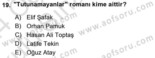 Kültür Tarihi Dersi 2023 - 2024 Yılı Yaz Okulu Sınav Soruları 19. Soru
