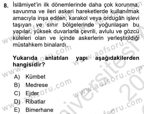 Kültür Tarihi Dersi 2023 - 2024 Yılı Yaz Okulu Sınav Soruları 8. Soru
