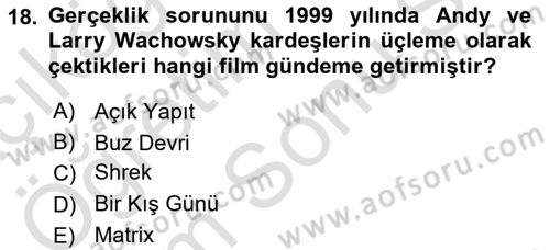 Kültür Tarihi Dersi 2024 - 2025 Yılı (Final) Dönem Sonu Sınav Soruları 18. Soru