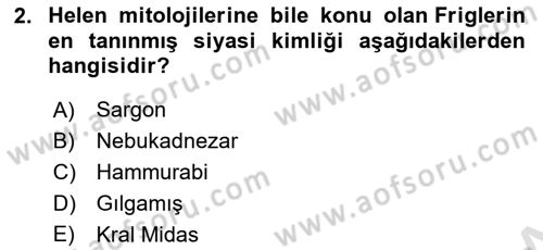 Kültür Tarihi Dersi 2024 - 2025 Yılı (Final) Dönem Sonu Sınav Soruları 2. Soru