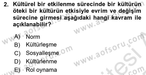 Kültür Tarihi Dersi 2024 - 2025 Yılı Yaz Okulu Sınav Soruları 2. Soru