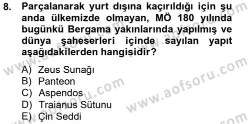 Görsel Kültür Dersi 2012 - 2013 Yılı (Vize) Ara Sınav Soruları 8. Soru