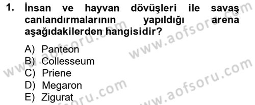 Görsel Kültür Dersi 2012 - 2013 Yılı (Final) Dönem Sonu Sınav Soruları 1. Soru