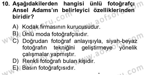 Görsel Kültür Dersi 2012 - 2013 Yılı (Final) Dönem Sonu Sınav Soruları 10. Soru