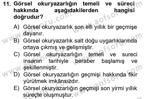 Görsel Kültür Dersi 2012 - 2013 Yılı (Final) Dönem Sonu Sınav Soruları 11. Soru