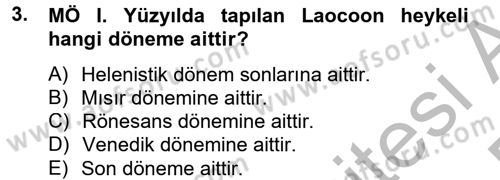 Görsel Kültür Dersi 2012 - 2013 Yılı (Final) Dönem Sonu Sınav Soruları 3. Soru