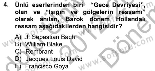 Görsel Kültür Dersi 2012 - 2013 Yılı (Final) Dönem Sonu Sınav Soruları 4. Soru