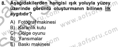 Görsel Kültür Dersi 2012 - 2013 Yılı (Final) Dönem Sonu Sınav Soruları 8. Soru
