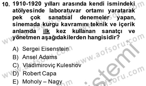 Görsel Kültür Dersi 2013 - 2014 Yılı (Final) Dönem Sonu Sınav Soruları 10. Soru