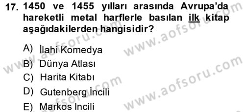 Görsel Kültür Dersi 2013 - 2014 Yılı (Final) Dönem Sonu Sınav Soruları 17. Soru