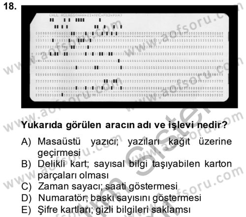 Görsel Kültür Dersi 2013 - 2014 Yılı (Final) Dönem Sonu Sınav Soruları 18. Soru