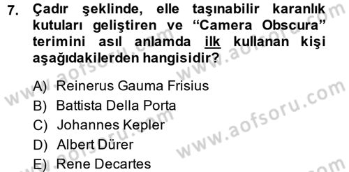 Görsel Kültür Dersi 2013 - 2014 Yılı (Final) Dönem Sonu Sınav Soruları 7. Soru