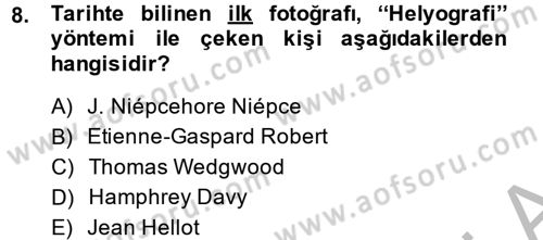 Görsel Kültür Dersi 2013 - 2014 Yılı (Final) Dönem Sonu Sınav Soruları 8. Soru