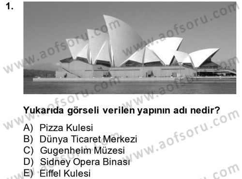 Görsel Kültür Dersi 2014 - 2015 Yılı (Final) Dönem Sonu Sınav Soruları 1. Soru