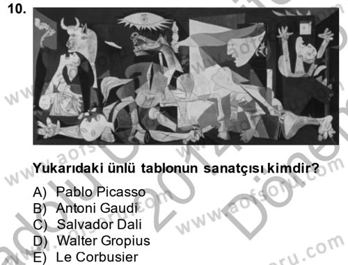 Görsel Kültür Dersi 2014 - 2015 Yılı (Final) Dönem Sonu Sınav Soruları 10. Soru