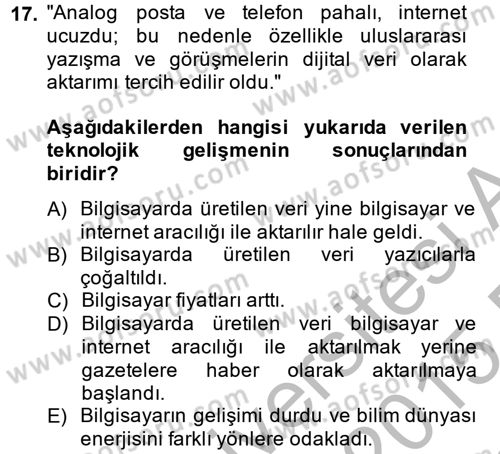 Görsel Kültür Dersi 2014 - 2015 Yılı (Final) Dönem Sonu Sınav Soruları 17. Soru