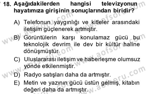 Görsel Kültür Dersi 2014 - 2015 Yılı (Final) Dönem Sonu Sınav Soruları 18. Soru